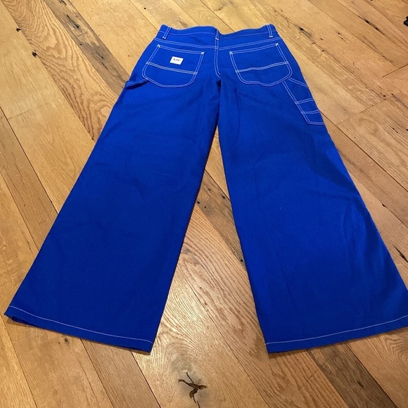 Lee SAMPLE Slouch Carpenter Flare Cobalt Blue Contrast White W29/30 L32.5” TALL - Picture 1 of 11